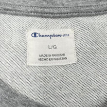 Load image into Gallery viewer, Champion Elite Sweatshirt Mens Large Grey Blue Embroidered Big Logo Crewneck