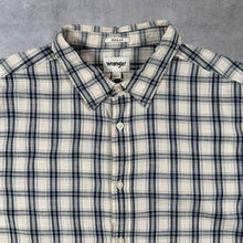 Load image into Gallery viewer, Wrangler "Regular" Light Grey Navy Blue White Check Long Sleeve Cotton Shirt