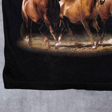 Load image into Gallery viewer, Early 00's Rock Eagle Horse Animal Wildlife Graphic Black Short Sleeve T-Shirt