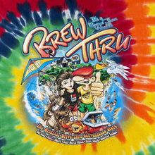 Load image into Gallery viewer, Anvil "Brew Thru" Outer Banks USA Tourist Multi Colour Tie Dye Cotton T-Shirt
