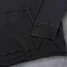 Load image into Gallery viewer, Polo Ralph Lauren XL Washed Black Waffle Thermal Hoodie Red Pony