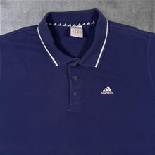 Load image into Gallery viewer, Adidas Embroidered Mini Logo Short Sleeve Faded Navy Blue Polo Shirt
