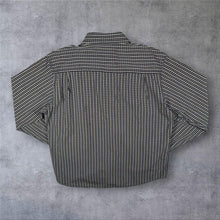 Load image into Gallery viewer, Wrangler Western Dark Navy Grey White Plaid Check Long Sleeve Cotton Shirt