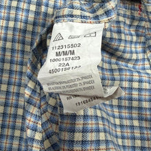 Load image into Gallery viewer, Wrangler Western Style Blue Cream Plaid Check Cotton Blend Long Sleeve Shirt