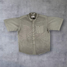 Load image into Gallery viewer, Vintage Orvis Shirt L Made in Hong Kong Green Micro Check Short Sleeve