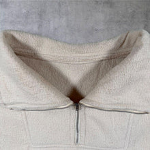 Load image into Gallery viewer, Vintage Cream Quarter Zip Fleece Pullover Retro Outdoor Sweatshirt XL