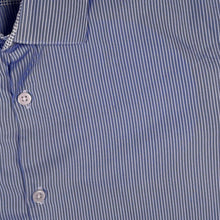 Load image into Gallery viewer, DKNY Mens Blue White Pinstripe Formal Shirt 15 Collar Business Long Sleeve
