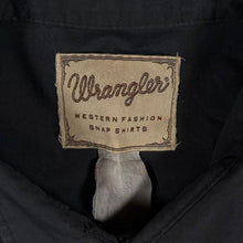 Load image into Gallery viewer, Vintage Wrangler Cowboy Western Black Popper Button Cotton Long Sleeve Shirt