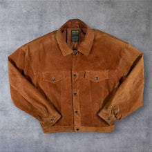 Load image into Gallery viewer, Vintage Cable Car Clothiers Suede Leather Trucker Jacket Brown XL Western