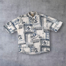 Load image into Gallery viewer, Vintage 90s Camel Collection Shirt M L All Over Print Abstract Short Sleeve Retro