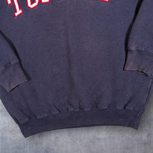 Load image into Gallery viewer, Vintage 90s Tommy Hilfiger Big Spellout Sweatshirt L S/M Navy Varsity Y2K