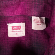 Load image into Gallery viewer, Levi's Red Tab Burgundy Maroon Black Plaid Check Long Sleeve Cotton Flannel Shirt