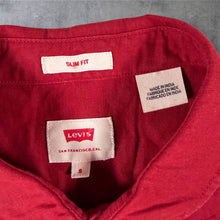 Load image into Gallery viewer, Levi's Red Tab Slim Fit Linen Cotton Blend Red Long Sleeve Shirt