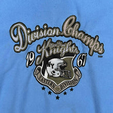 Load image into Gallery viewer, Vintage Steve And Barry's "New York Knights" Embroidered Spellout Blue Hoodie