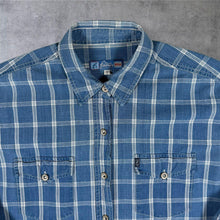 Load image into Gallery viewer, Vintage Falmer Jeanswear Shirt Blue Check Y2K Denim Look Workwear Long Sleeve