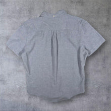 Load image into Gallery viewer, Tommy Hilfiger Mens M Linen Blend Shirt Blue Short Sleeve Button Down Medium
