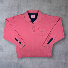 Load image into Gallery viewer, Vintage DEAL Mini Pocket Logo Washed Red-Pink Long Sleeve 1/4 Button Smock Shirt