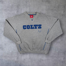 Load image into Gallery viewer, NFL Indianapolis Colts Football Embroidered Graphic Grey Crewneck Sweatshirt