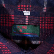 Load image into Gallery viewer, Vintage Custom Club Flannel Shirt 41/42 XL Red Navy Plaid Check 90s Cotton