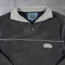 Load image into Gallery viewer, Early 00's Weird Fish Embroidered Mini Logo Grey Fleece 1/4 Zip Sweatshirt