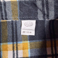 Load image into Gallery viewer, Vintage 90s Mens M L 43/44 Plaid Flannel Shirt Yellow Black 100% Cotton Grunge