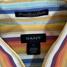 Load image into Gallery viewer, GANT Long Beach Poplin Regular Fit Rainbow Striped Long Sleeve Cotton Dress Shirt