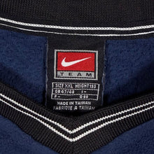 Load image into Gallery viewer, Vintage Nike Team Embroidered Mini Swoosh Logo Navy Blue Fleece Sweatshirt