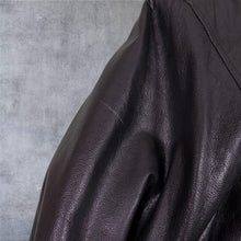 Load image into Gallery viewer, Kangol Genuine Leather Jacket Mens XL L Black Vintage Bomber Zip Up Coat