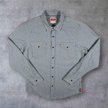 Load image into Gallery viewer, Wrangler Western Style Blue Cream Plaid Check Cotton Blend Long Sleeve Shirt