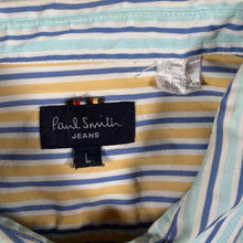 Load image into Gallery viewer, Paul Smith Jeans Blue White Turquoise Striped Cotton Long Sleeve Shirt