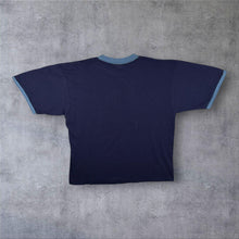 Load image into Gallery viewer, Vintage Six Flags Killer Whale Tourist Wildlife Graphic Navy Blue Ringer Cotton T-Shirt