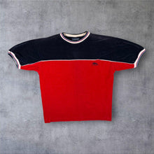 Load image into Gallery viewer, Early 00's Le Shark Sportif Mini Logo Red Navy Blue Towelling Velour T-Shirt