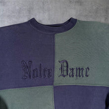 Load image into Gallery viewer, Vintage 90s MV Sport Pro-Weave Notre Dame Sweatshirt Colourblock Embroidered