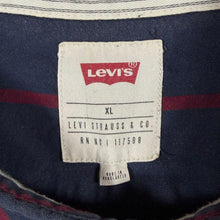 Load image into Gallery viewer, Levi's Red Tab Navy Blue Burgundy Striped Short Sleeve Button-Down Shirt