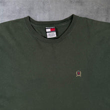 Load image into Gallery viewer, Vintage Tommy Hilfiger Embroidered Mini Crest Logo Faded Green Cotton T-Shirt