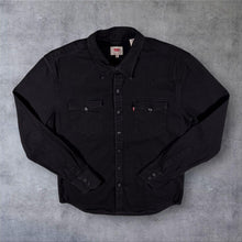 Load image into Gallery viewer, Levi's Red Tab Cowboy Western Popper Button Black Cotton Long Sleeve Shirt
