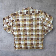 Load image into Gallery viewer, Vintage Triola Brown White Beige Mix Plaid Check Long Sleeve Cotton Flannel Shirt