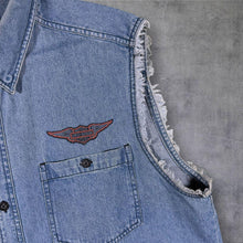 Load image into Gallery viewer, Harley Davidson Genuine MotorClothes Denim Sleeveless Shirt Vest Mens L Biker