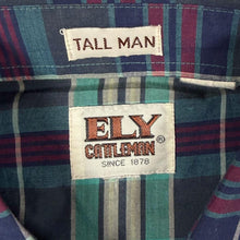 Load image into Gallery viewer, Vintage Ely Cattleman "Tall Man" Cowboy Western Check Long Sleeve Popper Shirt