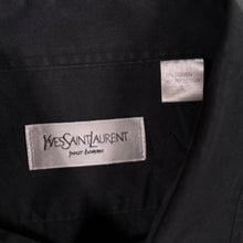 Load image into Gallery viewer, Vintage YSL Yves Saint Laurent Pour Homme Black Short Sleeve Shirt L Logo