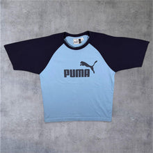 Load image into Gallery viewer, Early 00's Puma Classic Spellout Graphic Y2K Navy Blue Cotton Short Sleeve Raglan T-Shirt