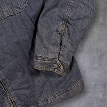 Load image into Gallery viewer, 2000s Y2K Denim Jacket Mens Faded Zip Utility Padded Techwear Style M L
