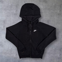Load image into Gallery viewer, Nike Sportswear Black Full Zip Hoodie XS Embroidered Swoosh Logo
