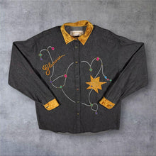 Load image into Gallery viewer, Vintage Dismero "Glamour" Cowboy Western Embroidered Dark Grey Long Sleeve Shirt