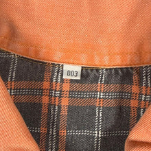 Load image into Gallery viewer, Vintage Y2K Ultra Frequency Plaid Quarter Zip Pullover Orange Grey Skater Mens L XL