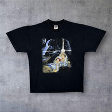 Load image into Gallery viewer, Jerzees (2007) Family Guy Blue Harvest Cartoon TV Show Graphic Black T-Shirt