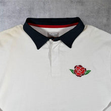 Load image into Gallery viewer, Authentic Originals England Rugby Embroidered Logo White Long Sleeve Polo Shirt