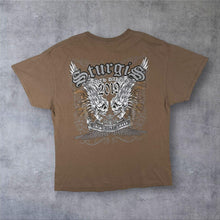 Load image into Gallery viewer, Sturgis Black Hills Rally 2019 T Shirt XL Skull Biker Motorcycle Double Sided Brown