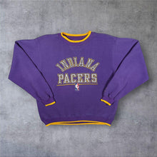 Load image into Gallery viewer, Vintage 90's Logo Athletic NBA Indiana Pacers Embroidered Basketball Purple Sweatshirt