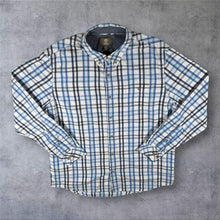 Load image into Gallery viewer, Timberland Regular Fit Blue White Black Check Cotton Long Sleeve Button-Down Shirt
